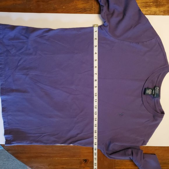 Polo by Ralph Lauren. Women's long sleeve shirt.Plum/light purple. Size L,14-16 - Picture 5 of 6
